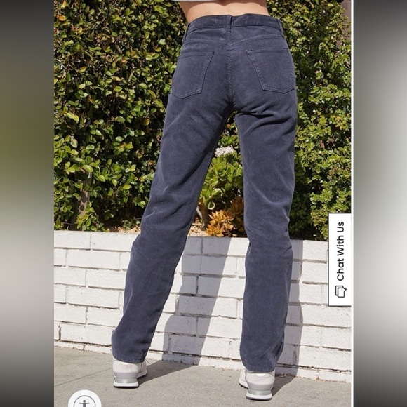 PacSun John Galt Corduroy Straight Leg Pants Button Fly Navy Cotton Small NWT - Picture 2 of 12